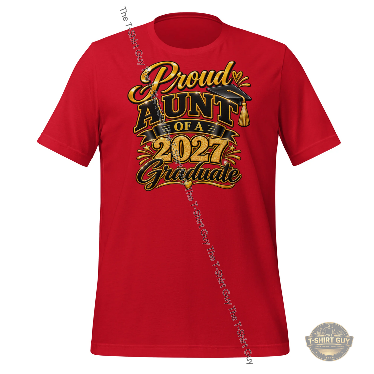 Watermarked - Proud Aunt of a 2027 Graduate Unisex t-shirt
